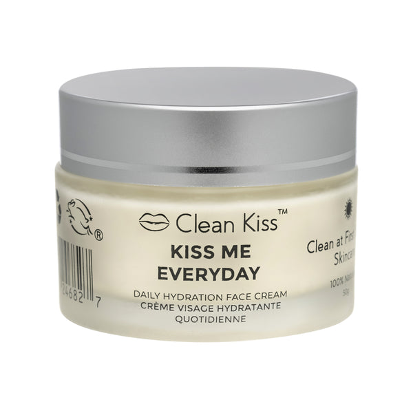Kiss Me Everyday daily hydration face cream with red raspberry seed oil, mango and shea butter