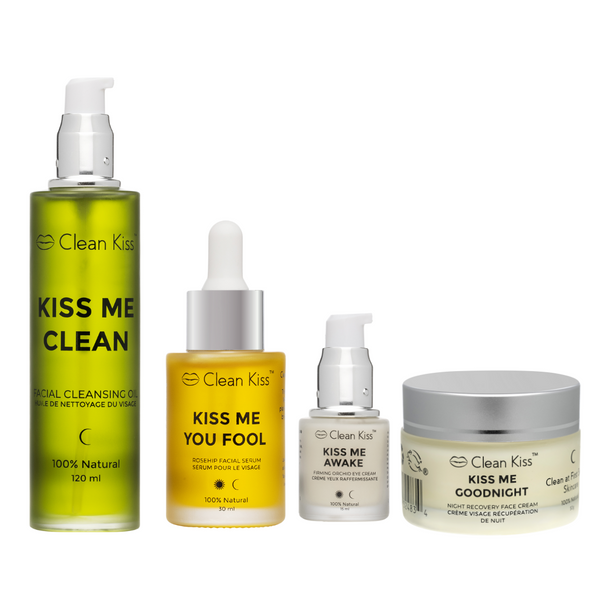 Clean Kiss Pro-aging  Plant-based natural face care nighttime essentials all skin types natural skincare