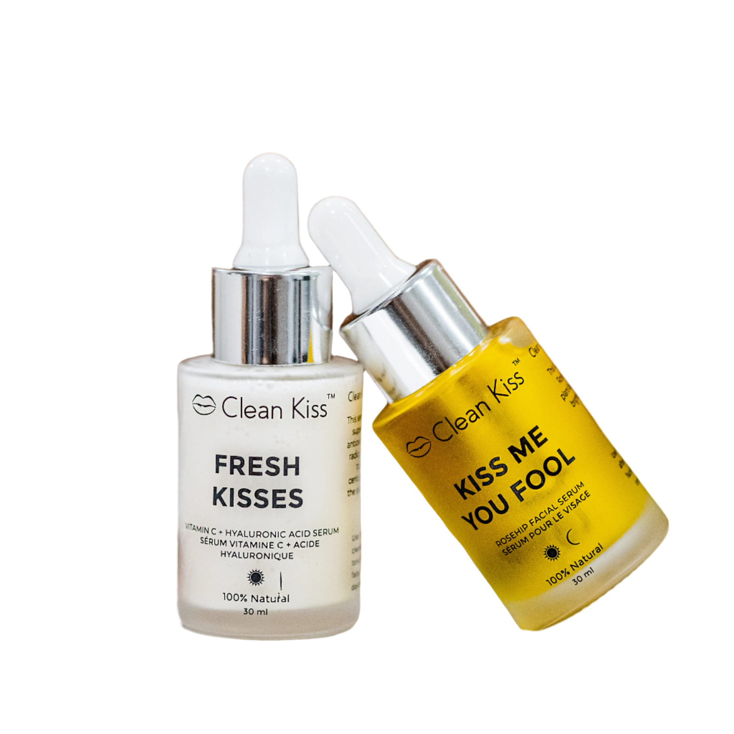 Serum natural skincare duo rosehip seed oil and vitamin c and hyaluronic acid